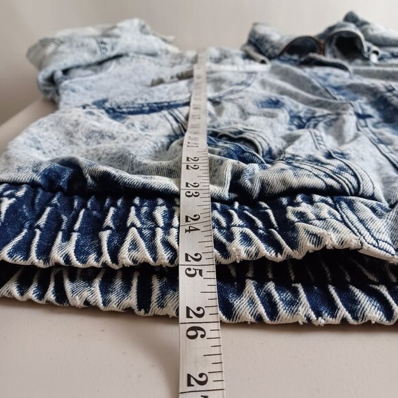 Giacca Blues 80s Acid-wash Denim Bomber Jacket - Picture 14 of 16